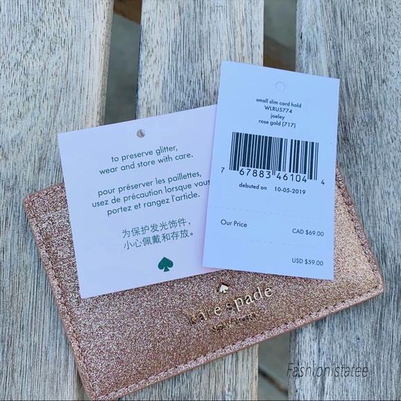 Kate spade Joeley Holiday 2019 card Holder Gold - Picture 5 of 5